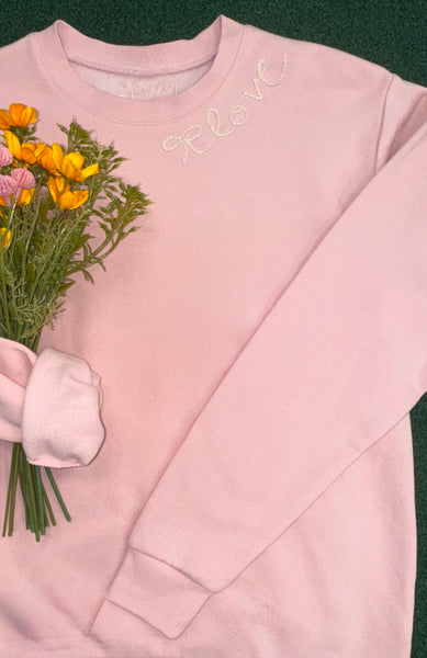 Love embroidered pullover