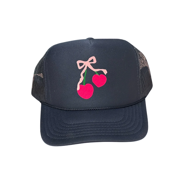 Cherries Trucker Hat navy blue