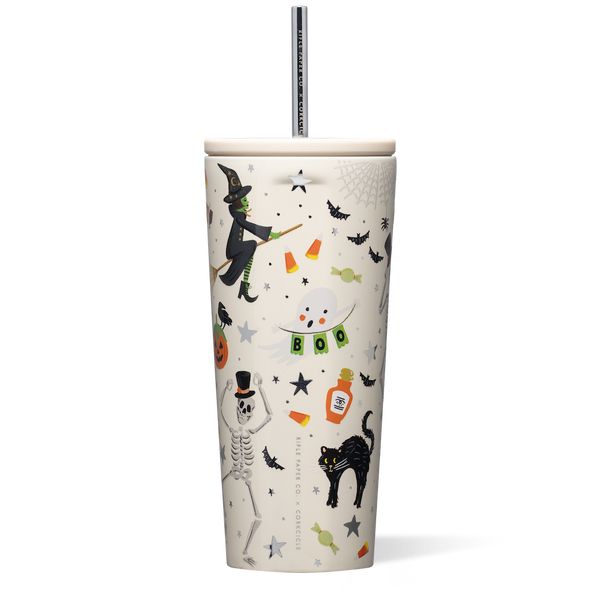 RIFLE PAPER CO. HALLOWEEN COLD CUP INSULATED TUMBLER WITH STRAW