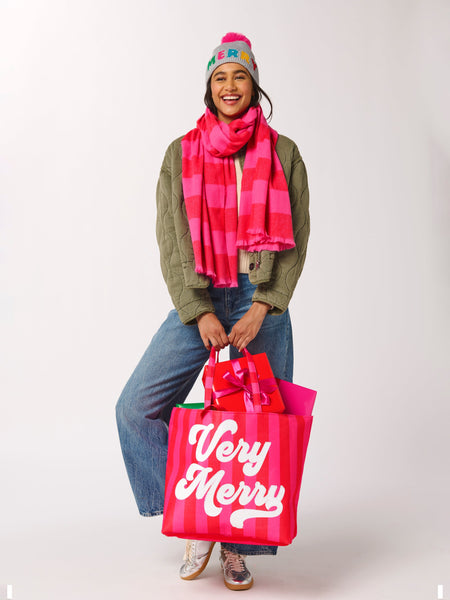 Shiraleah "Very Merry" Gifting Tote, Red