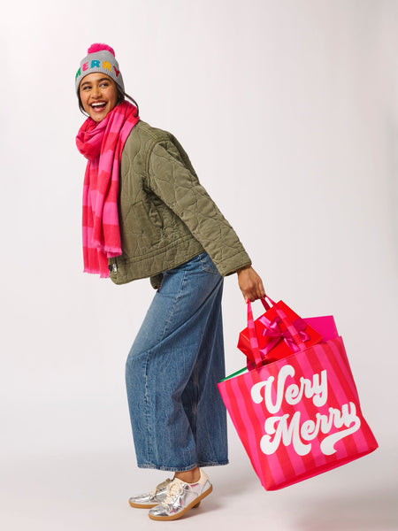 Shiraleah "Very Merry" Gifting Tote, Red