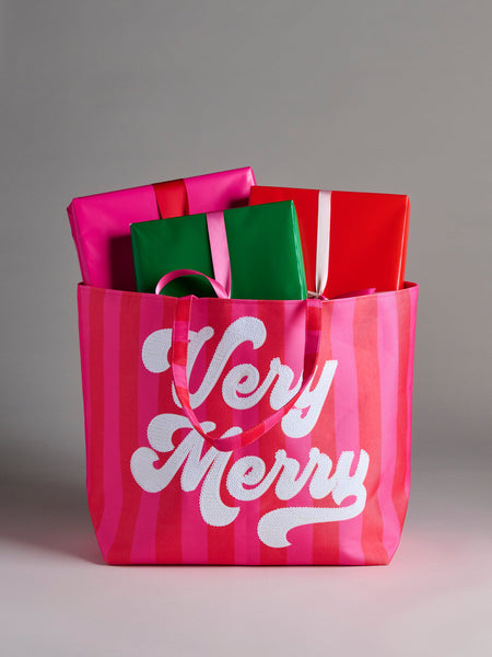 Shiraleah "Very Merry" Gifting Tote, Red