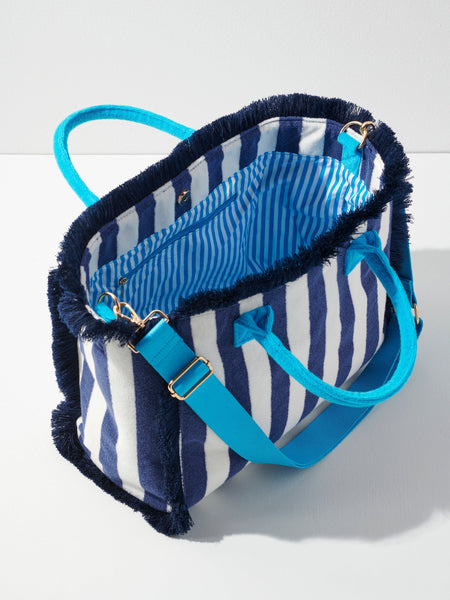 Cabana Stripe Tote, Navy