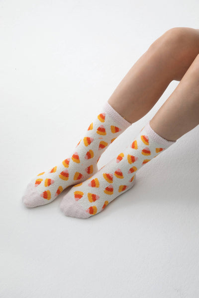 Candy Corn Cozy Socks