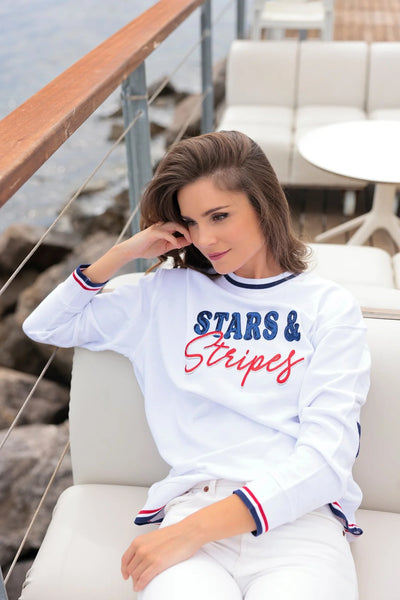 Shiraleah "Stars & Stripes" Sweatshirt, White