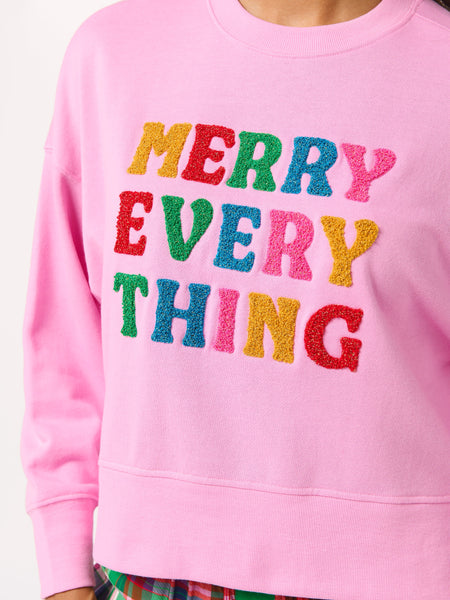 Shiraleah "Merry Everything" Relaxed Sweatshirt, Candy Pink