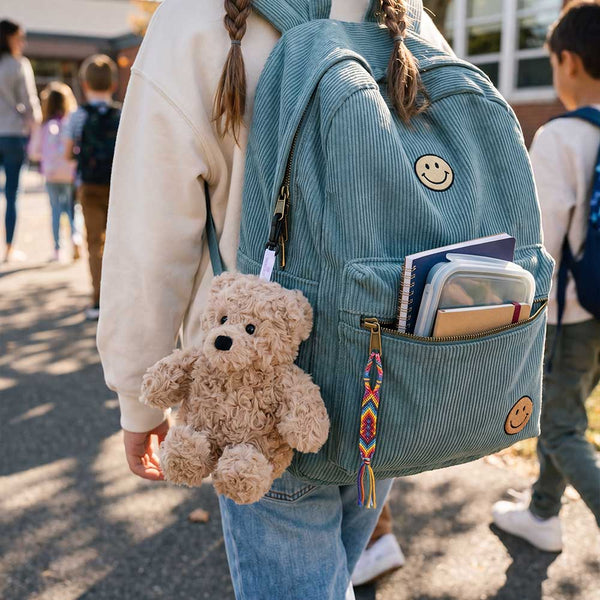 Curly Brown Bear Warmies Bag Charm