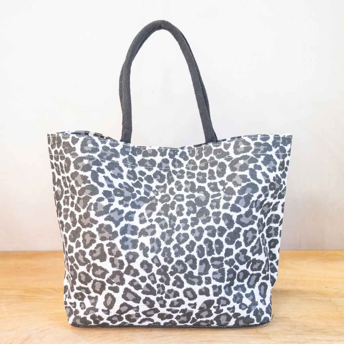 Mia Leopard Jute Tote