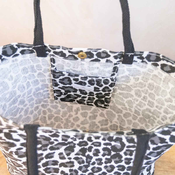 Mia Leopard Jute Tote