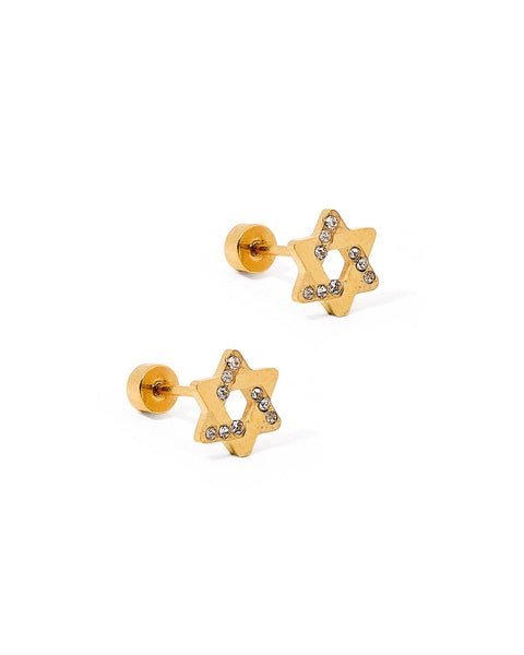 Screwback Stud Earrings - Star of David