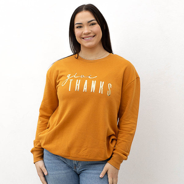 Give Thanks Sequin Sweatshirt