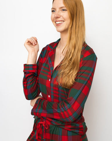 Telluride Plaid Long Sleeve Button Up Sleep Shirt