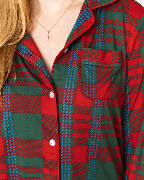 Telluride Plaid Long Sleeve Button Up Sleep Shirt