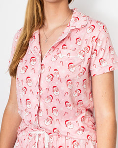 Candy Cane Cutie Button Up Short Sleeve Shirt/Shorts Set