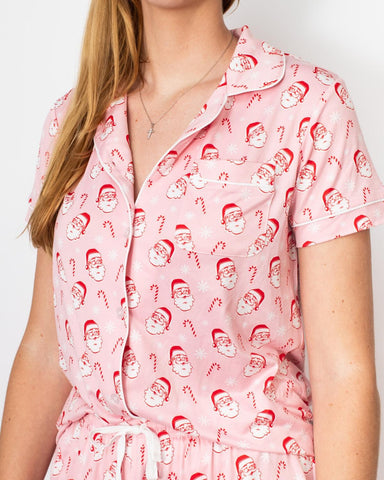 Candy Cane Cutie Button Up Short Sleeve Shirt/Shorts Set