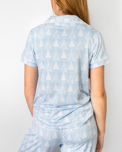 Winter Dreams Short Sleeve Button Up Sleep Shirt/Shorts Set