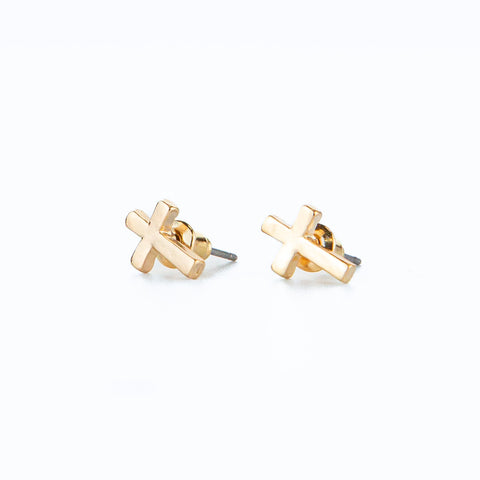 Cross stud earrings