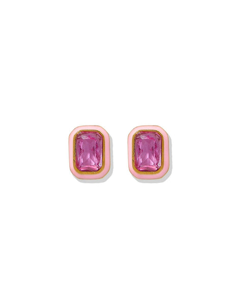 Screwback Stud Earrings - Whitney Bubblegum Pink