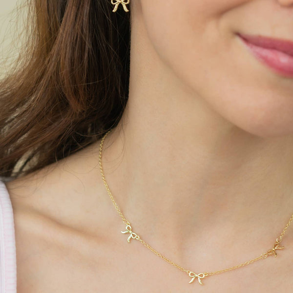 Beautiful Bow Charm Hoop Earrings
