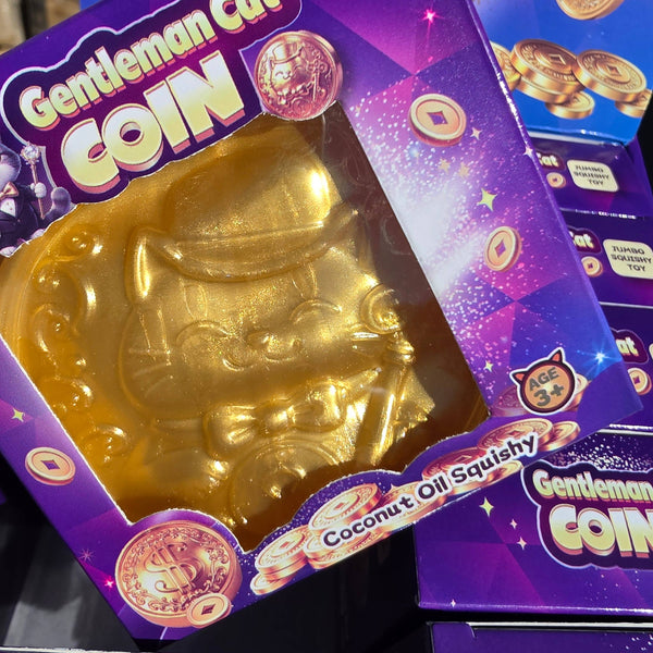 Vaseline Cat Gold Coin Squeeze Toy – Coconut oil filled