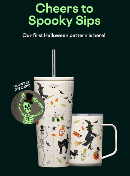 RIFLE PAPER CO. HALLOWEEN COLD CUP INSULATED TUMBLER WITH STRAW