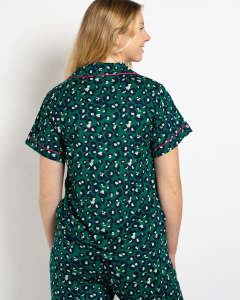 Whitney Short Sleeve Button Up Sleep Shirt & Pants Set