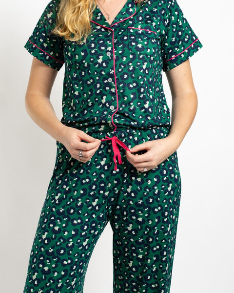 Whitney Short Sleeve Button Up Sleep Shirt & Pants Set