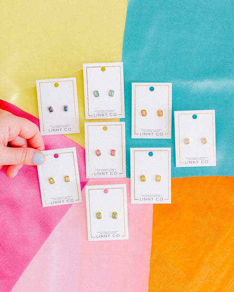 Screwback Stud Earrings - Whitney Lime Zest