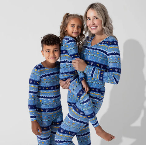 Fair Isle Family Hanukkah Bamboo Pajama sets