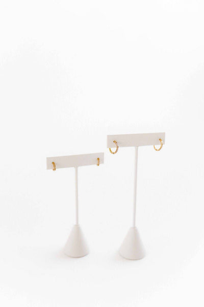 Huggie Earrings - Scarlett Hoop Gold 8mm CZ