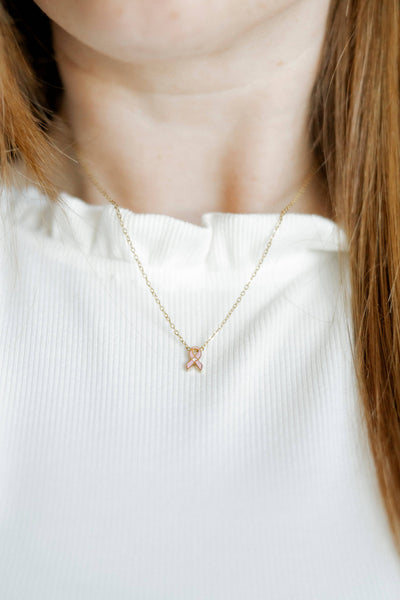 Necklace - Breast Cancer Ribbon