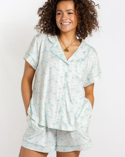Royal Turnbridge Short Sleeve Button Up Sleep Shirt & Shorts Set