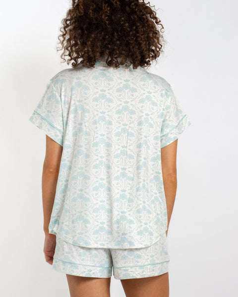 Royal Turnbridge Short Sleeve Button Up Sleep Shirt & Shorts Set