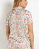 Mahjong Dreams Short Sleeve Button Up Sleep Shirt & Shorts Set