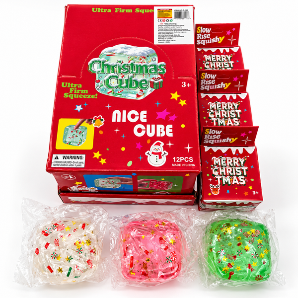Christmas Confetti Cube Squeeze Toy –Maltose Sensory Squishy