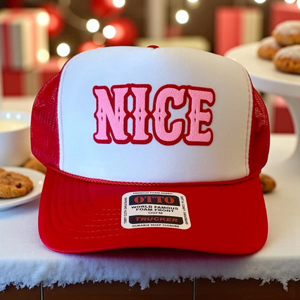 NICE or NAUGHTY trucker hat