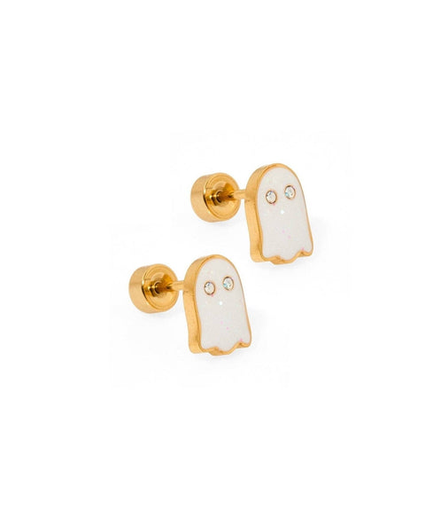 Screwback Stud Earrings - Ghost