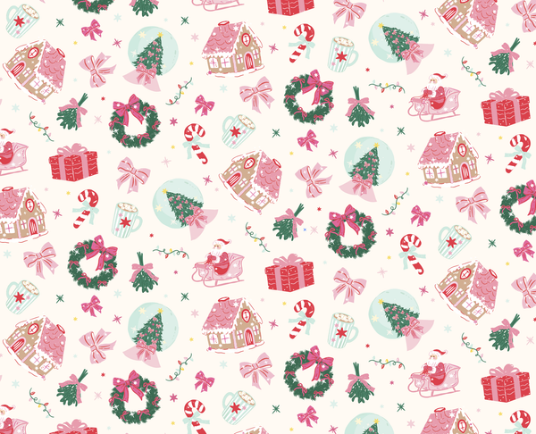 Santa's Sugarplum Social Christmas Pajama Set RuffleShorts
