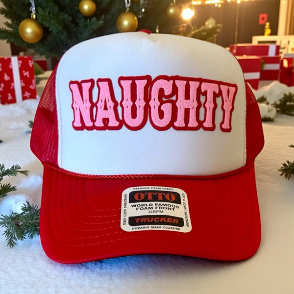 NICE or NAUGHTY trucker hat