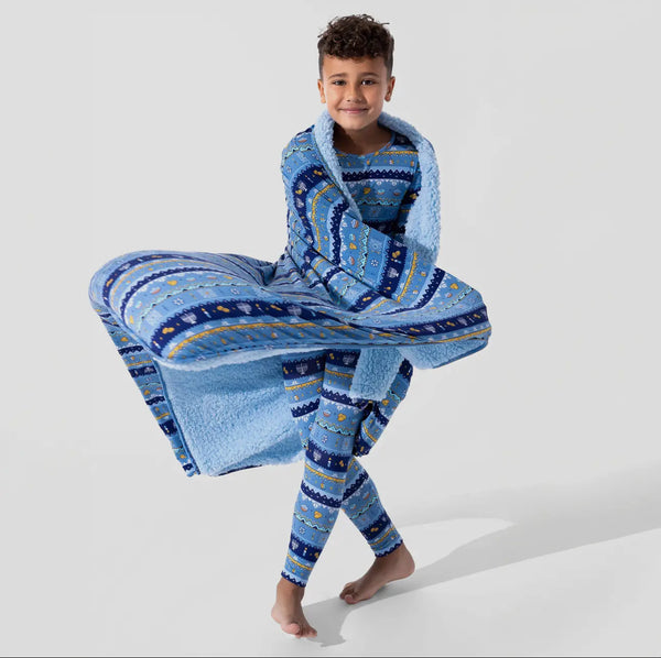 Fair Isle Bamboo Hanukkah blanket