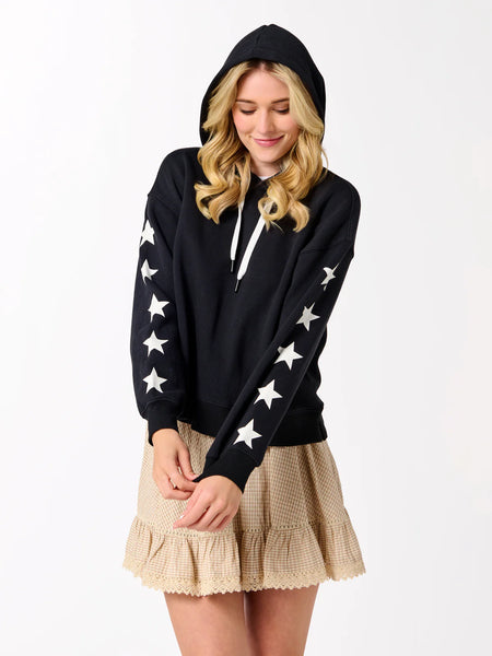 Star Sleeve Relaxed Hoodie