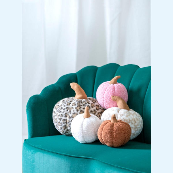 Shiraleah Medium Leopard Print Boucle Pumpkin Pillow