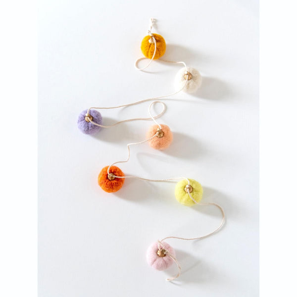 Multicolored Harvest Felt Decorative Pumpkin Garland
