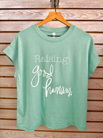 Raising Good Humans vintage wash tee