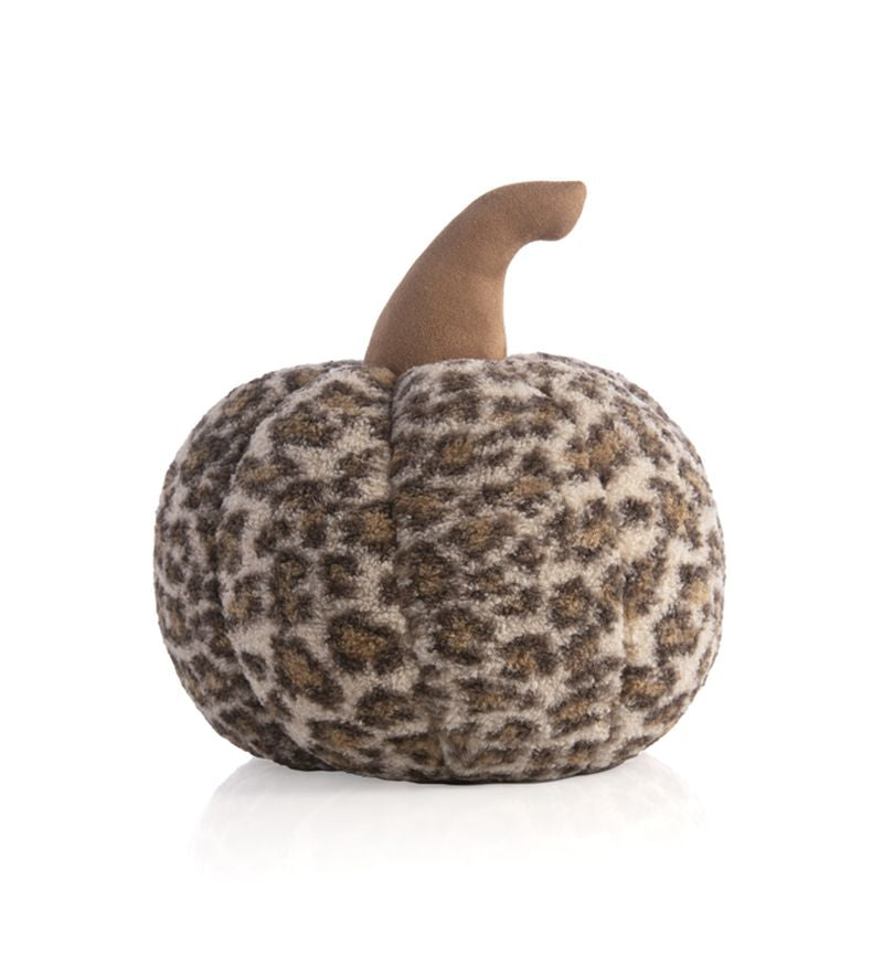 Shiraleah Large Leopard Print Boucle Pumpkin Pillow