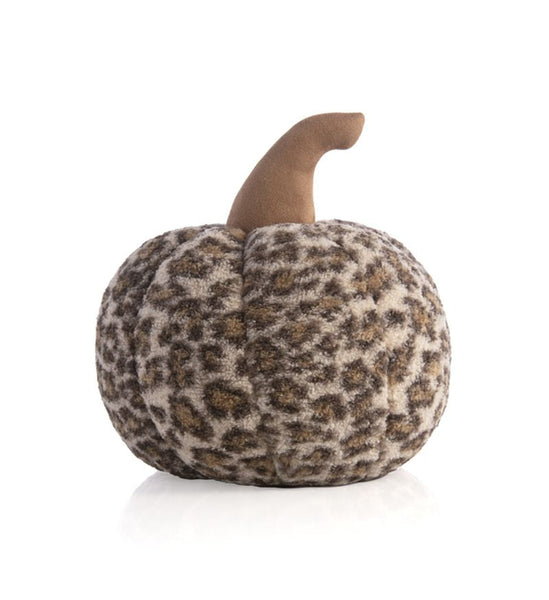 Shiraleah Large Leopard Print Boucle Pumpkin Pillow