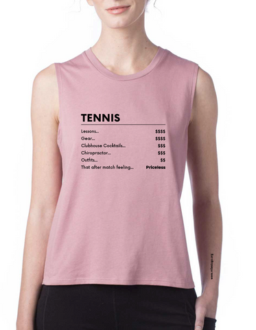 Tennis "price list" women's tank or t-shirt