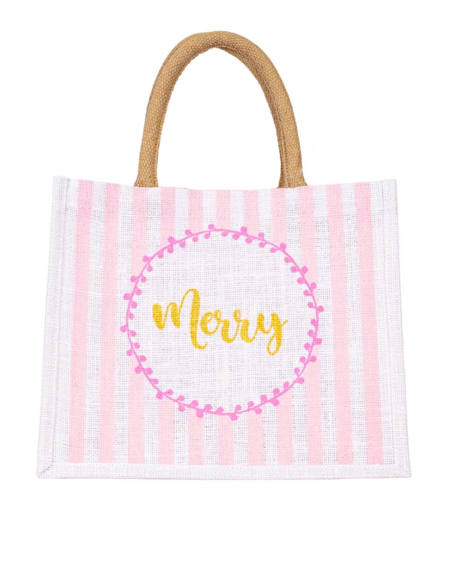 Merry Stripe Gift Tote