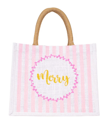 Merry Stripe Gift Tote
