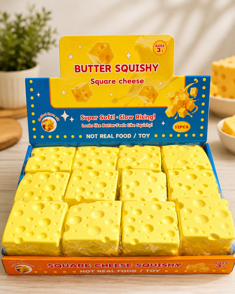 Cheese Squishy Fidget Toy for Stress Relief (2 options)